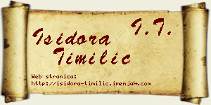 Isidora Timilić vizit kartica